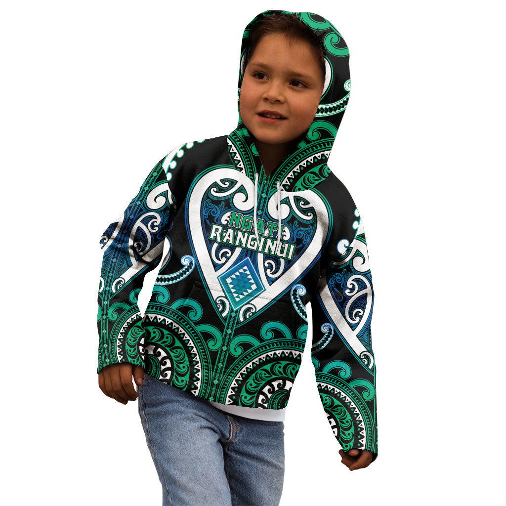 Custom Aotearoa Ngati Ranginui Kid Hoodie Maori Tribal Pattern LT05 - Polynesian Pride