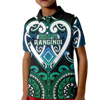 Custom Aotearoa Ngati Ranginui Kid Polo Shirt Maori Tribal Pattern LT05 Kid Cyan - Polynesian Pride
