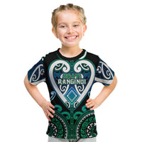 Custom Aotearoa Ngati Ranginui Kid T Shirt Maori Tribal Pattern LT05 Cyan - Polynesian Pride