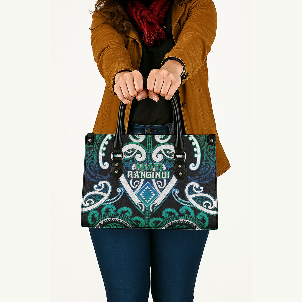 Aotearoa Ngati Ranginui Leather Bag Maori Tribal Pattern LT05 - Polynesian Pride