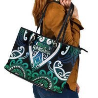 Aotearoa Ngati Ranginui Leather Tote Bag Maori Tribal Pattern LT05 - Polynesian Pride