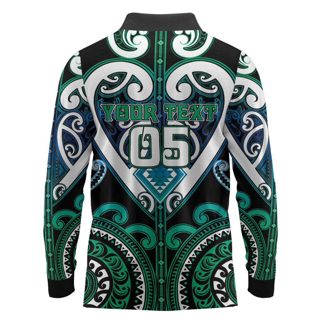 Custom Aotearoa Ngati Ranginui Long Sleeve Polo Shirt Maori Tribal Pattern LT05 - Polynesian Pride