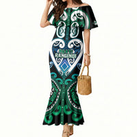 Custom Aotearoa Ngati Ranginui Mermaid Dress Maori Tribal Pattern LT05 Women Cyan - Polynesian Pride