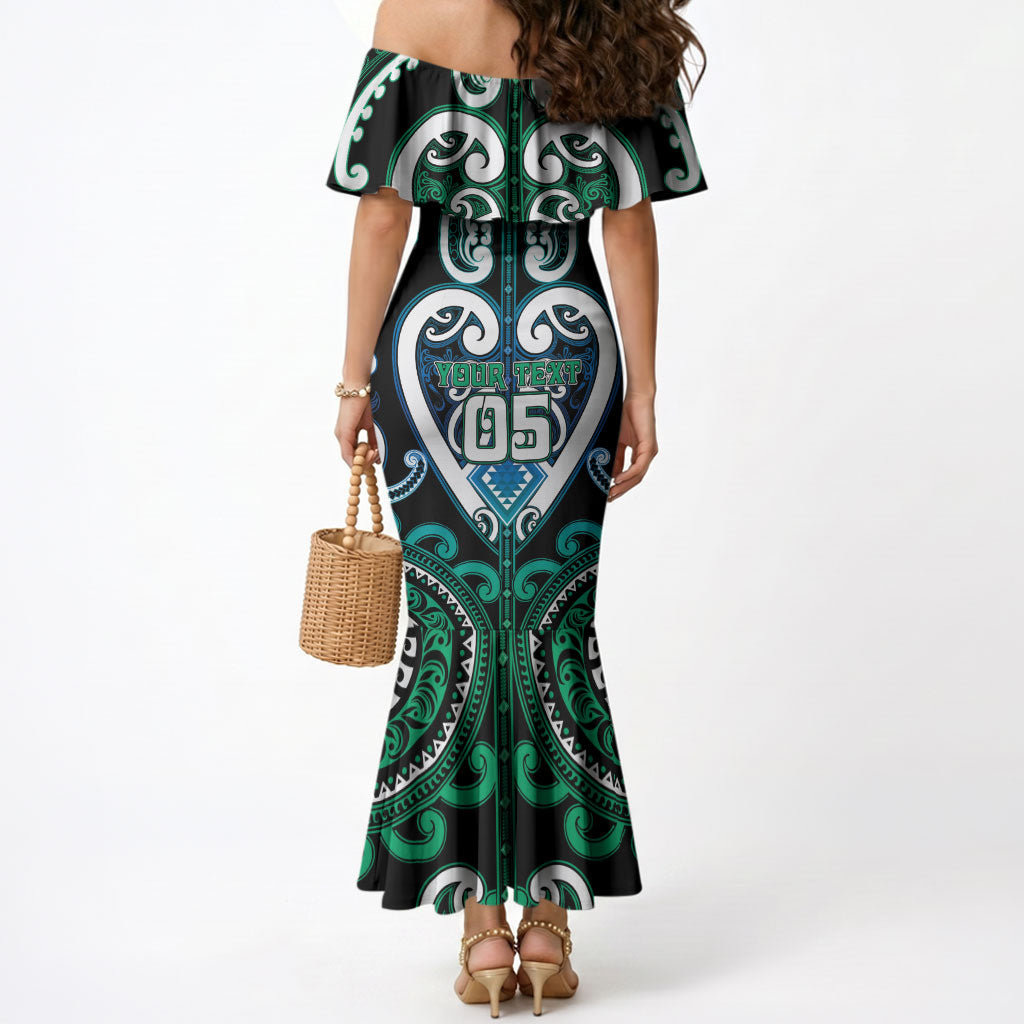 Custom Aotearoa Ngati Ranginui Mermaid Dress Maori Tribal Pattern LT05 - Polynesian Pride
