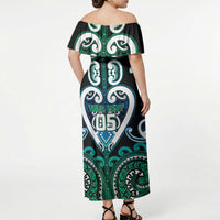 Custom Aotearoa Ngati Ranginui Off Shoulder Maxi Dress Maori Tribal Pattern LT05 - Polynesian Pride
