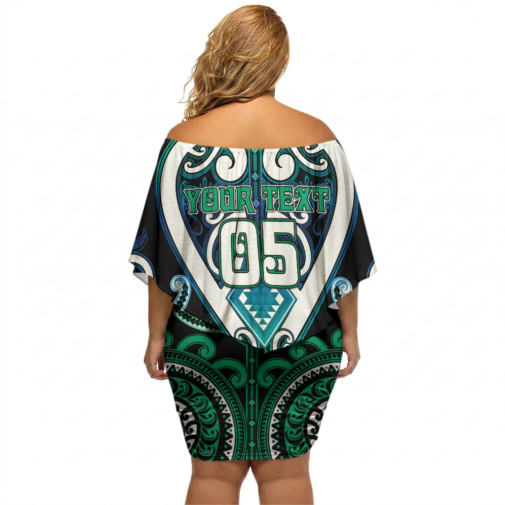 Custom Aotearoa Ngati Ranginui Off Shoulder Short Dress Maori Tribal Pattern LT05 - Polynesian Pride