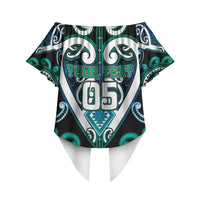 Custom Aotearoa Ngati Ranginui Off Shoulder Wrap Waist Top Maori Tribal Pattern LT05 - Polynesian Pride