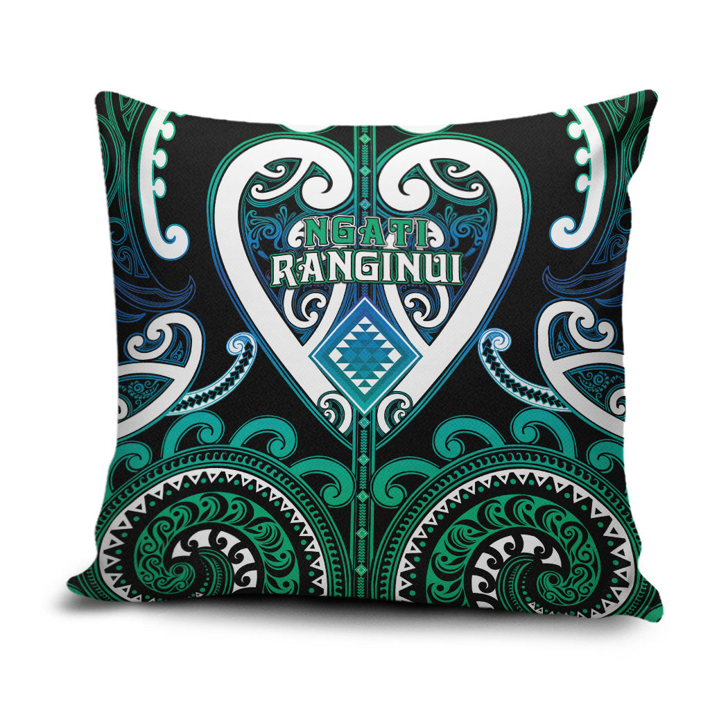 Aotearoa Ngati Ranginui Pillow Cover Maori Tribal Pattern LT05 Cyan - Polynesian Pride