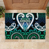 Aotearoa Ngati Ranginui Rubber Doormat Maori Tribal Pattern LT05 Cyan - Polynesian Pride