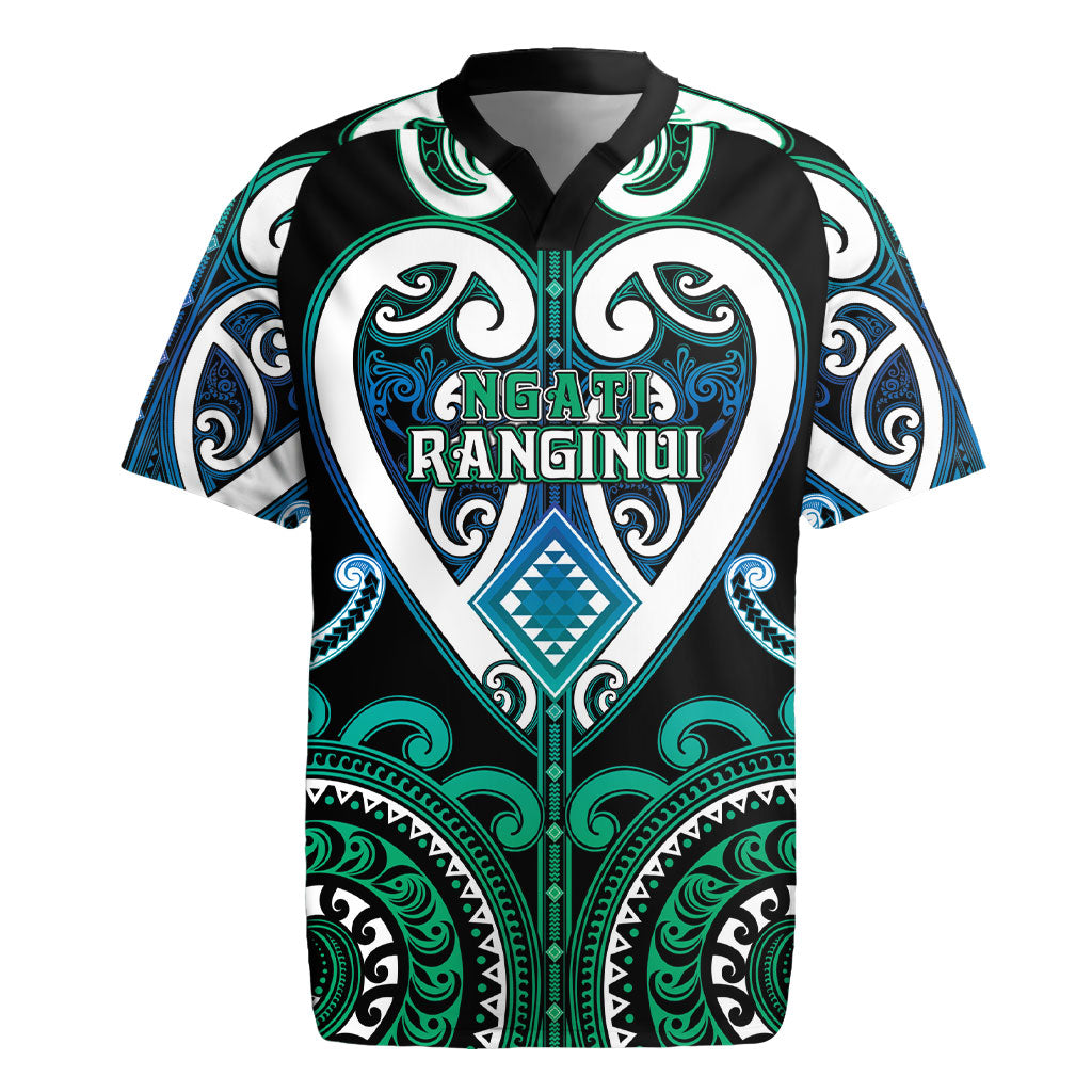 Custom Aotearoa Ngati Ranginui Rugby Jersey Maori Tribal Pattern LT05 Cyan - Polynesian Pride