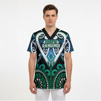 Custom Aotearoa Ngati Ranginui Scrub Top Maori Tribal Pattern LT05 - Polynesian Pride