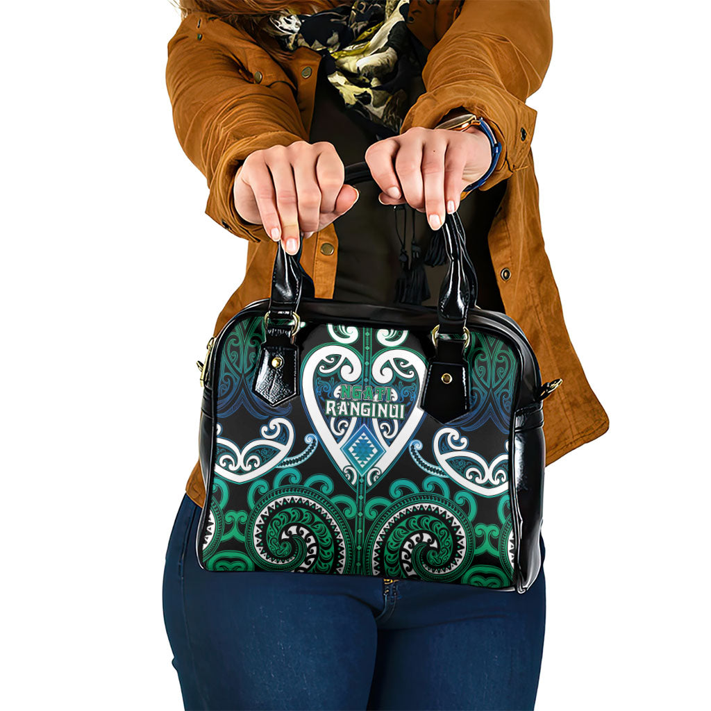 Aotearoa Ngati Ranginui Shoulder Handbag Maori Tribal Pattern LT05 One Size Cyan - Polynesian Pride