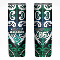 Custom Aotearoa Ngati Ranginui Skinny Tumbler Maori Tribal Pattern LT05 Cyan - Polynesian Pride