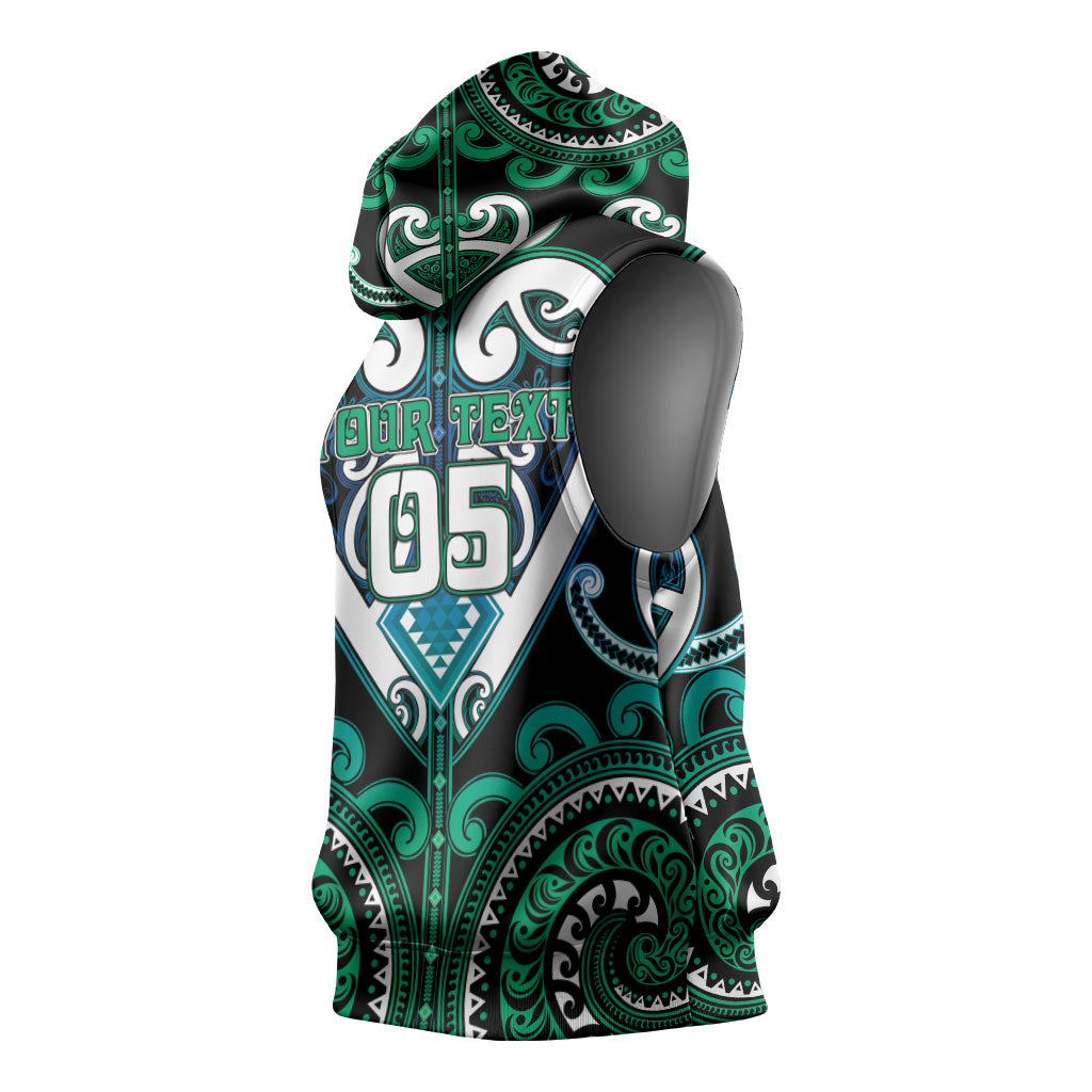 Custom Aotearoa Ngati Ranginui Sleeveless Hoodie Maori Tribal Pattern LT05 - Polynesian Pride