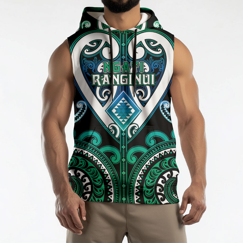 Custom Aotearoa Ngati Ranginui Sleeveless Hoodie Maori Tribal Pattern LT05 - Polynesian Pride