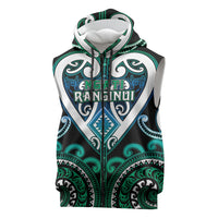 Custom Aotearoa Ngati Ranginui Sleeveless Zip Hoodie Maori Tribal Pattern LT05 Cyan - Polynesian Pride
