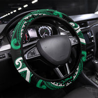 Aotearoa Ngati Ranginui Steering Wheel Cover Maori Tribal Pattern LT05 Universal Fit Cyan - Polynesian Pride