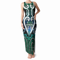 Custom Aotearoa Ngati Ranginui Tank Maxi Dress Maori Tribal Pattern LT05 Women Cyan - Polynesian Pride