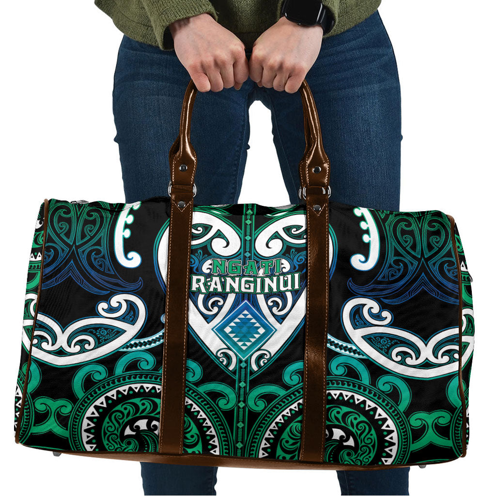 Aotearoa Ngati Ranginui Travel Bag Maori Tribal Pattern LT05 Cyan - Polynesian Pride