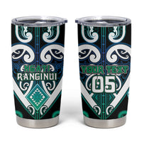 Custom Aotearoa Ngati Ranginui Tumbler Cup Maori Tribal Pattern LT05 Cyan - Polynesian Pride