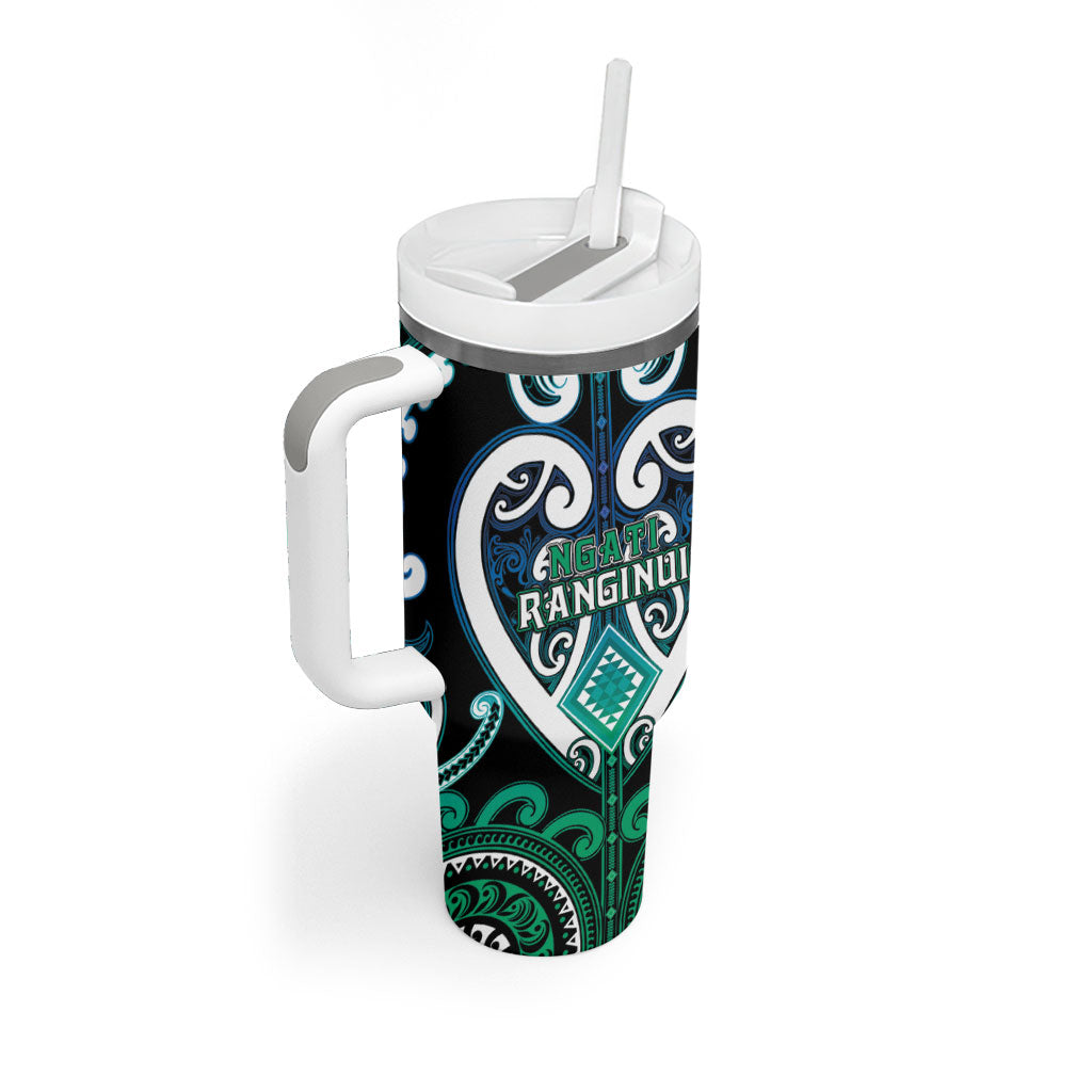 Custom Aotearoa Ngati Ranginui Tumbler With Handle Maori Tribal Pattern LT05 - Polynesian Pride