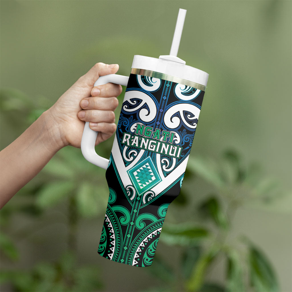 Custom Aotearoa Ngati Ranginui Tumbler With Handle Maori Tribal Pattern LT05 - Polynesian Pride