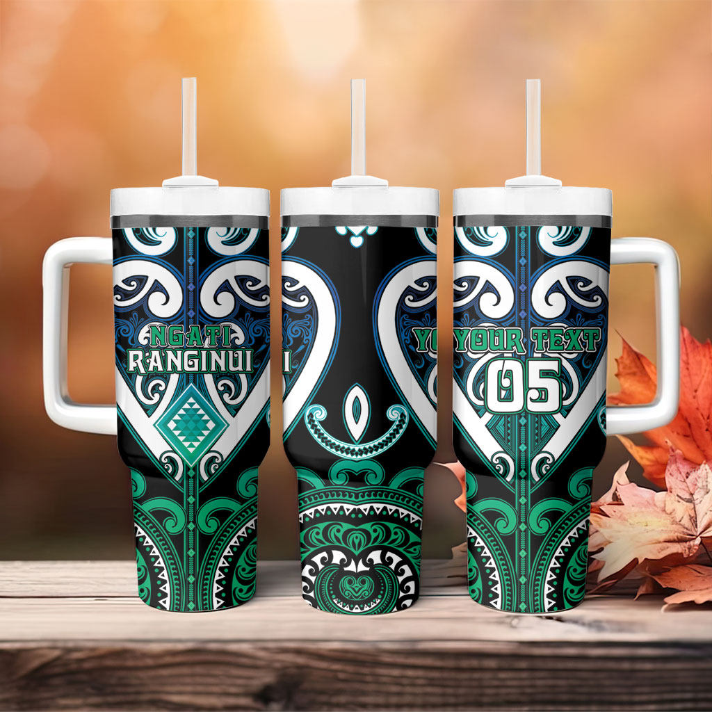 Custom Aotearoa Ngati Ranginui Tumbler With Handle Maori Tribal Pattern LT05 - Polynesian Pride