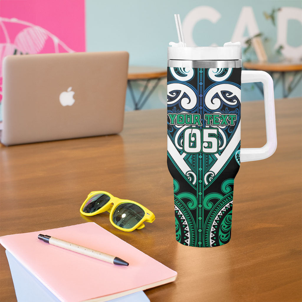 Custom Aotearoa Ngati Ranginui Tumbler With Handle Maori Tribal Pattern LT05 - Polynesian Pride