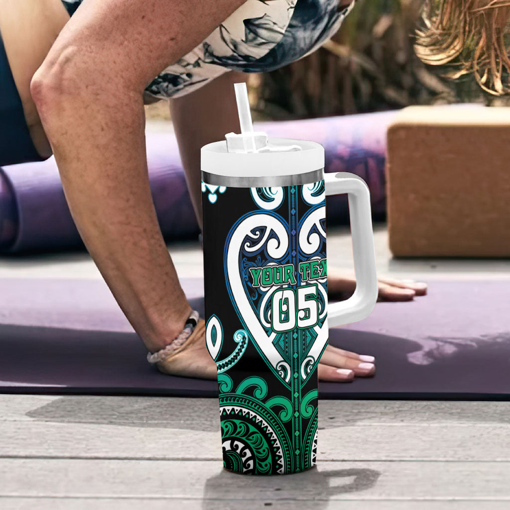 Custom Aotearoa Ngati Ranginui Tumbler With Handle Maori Tribal Pattern LT05 - Polynesian Pride