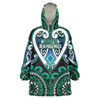 Custom Aotearoa Ngati Ranginui Wearable Blanket Hoodie Maori Tribal Pattern LT05 One Size Cyan - Polynesian Pride