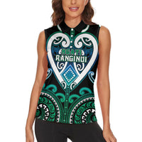 Custom Aotearoa Ngati Ranginui Women Sleeveless Polo Shirt Maori Tribal Pattern LT05 - Polynesian Pride