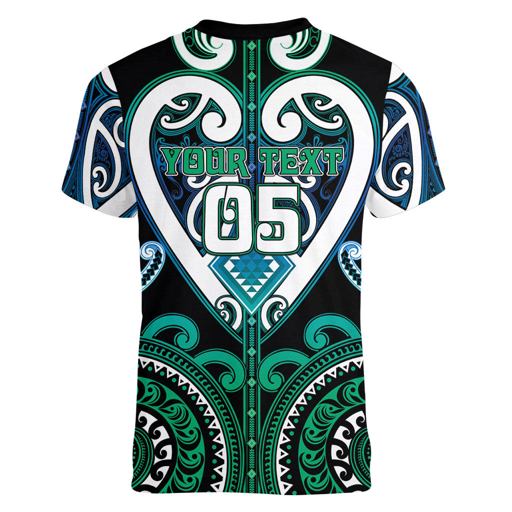 Custom Aotearoa Ngati Ranginui Women V-Neck T-Shirt Maori Tribal Pattern LT05 - Polynesian Pride