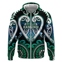 Custom Aotearoa Ngati Ranginui Zip Hoodie Maori Tribal Pattern LT05 Zip Hoodie Cyan - Polynesian Pride