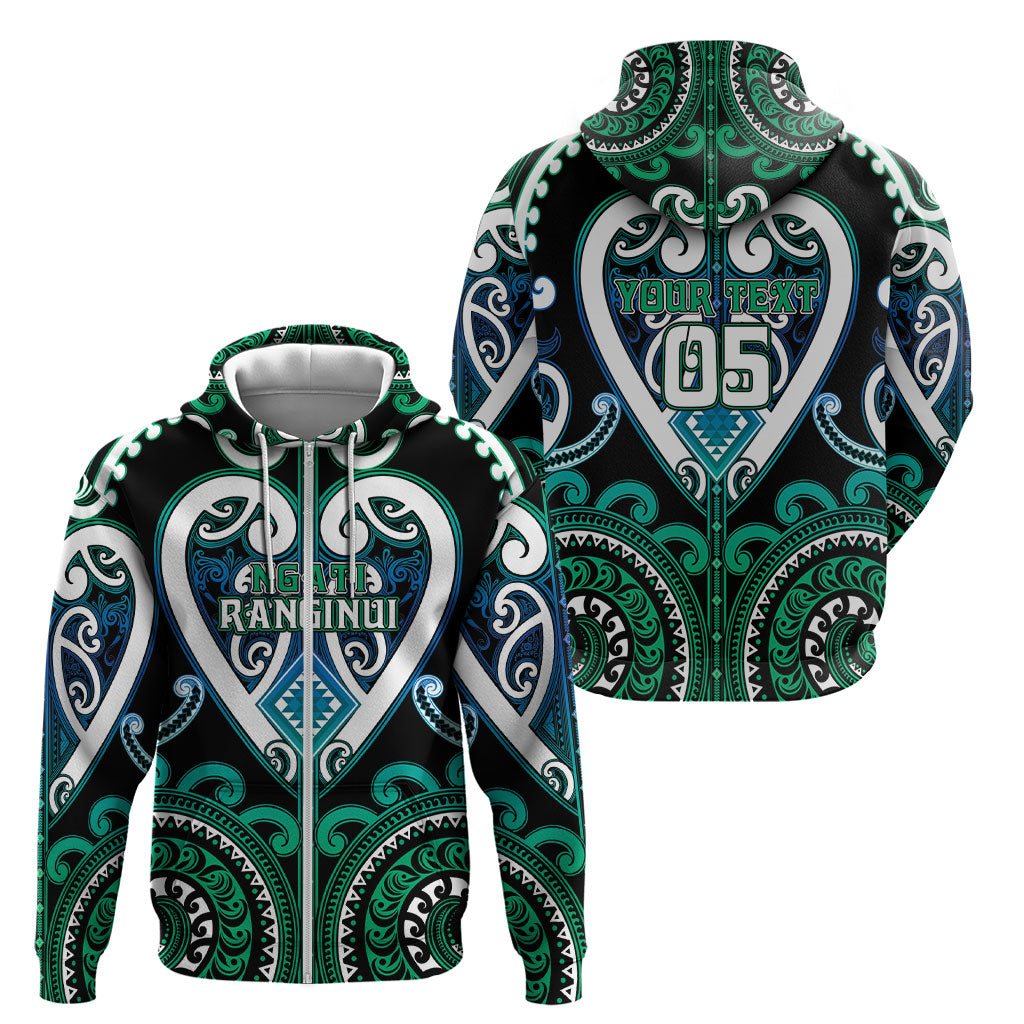Custom Aotearoa Ngati Ranginui Zip Hoodie Maori Tribal Pattern LT05 - Polynesian Pride