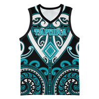 Custom Aotearoa Tapuika Basketball Jersey Maori Tribal Pattern LT05 Unisex Teal - Polynesian Pride