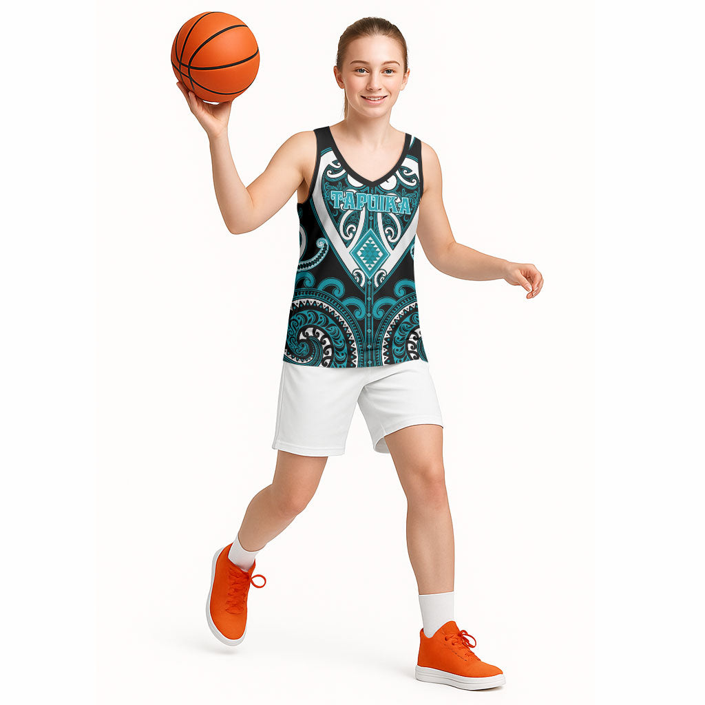 Custom Aotearoa Tapuika Basketball Jersey Maori Tribal Pattern LT05 - Polynesian Pride