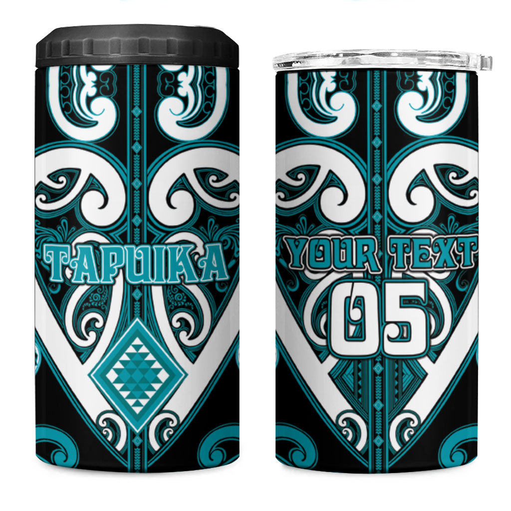 Custom Aotearoa Tapuika 4 in 1 Can Cooler Tumbler Maori Tribal Pattern LT05 One Size: 16 oz Teal - Polynesian Pride