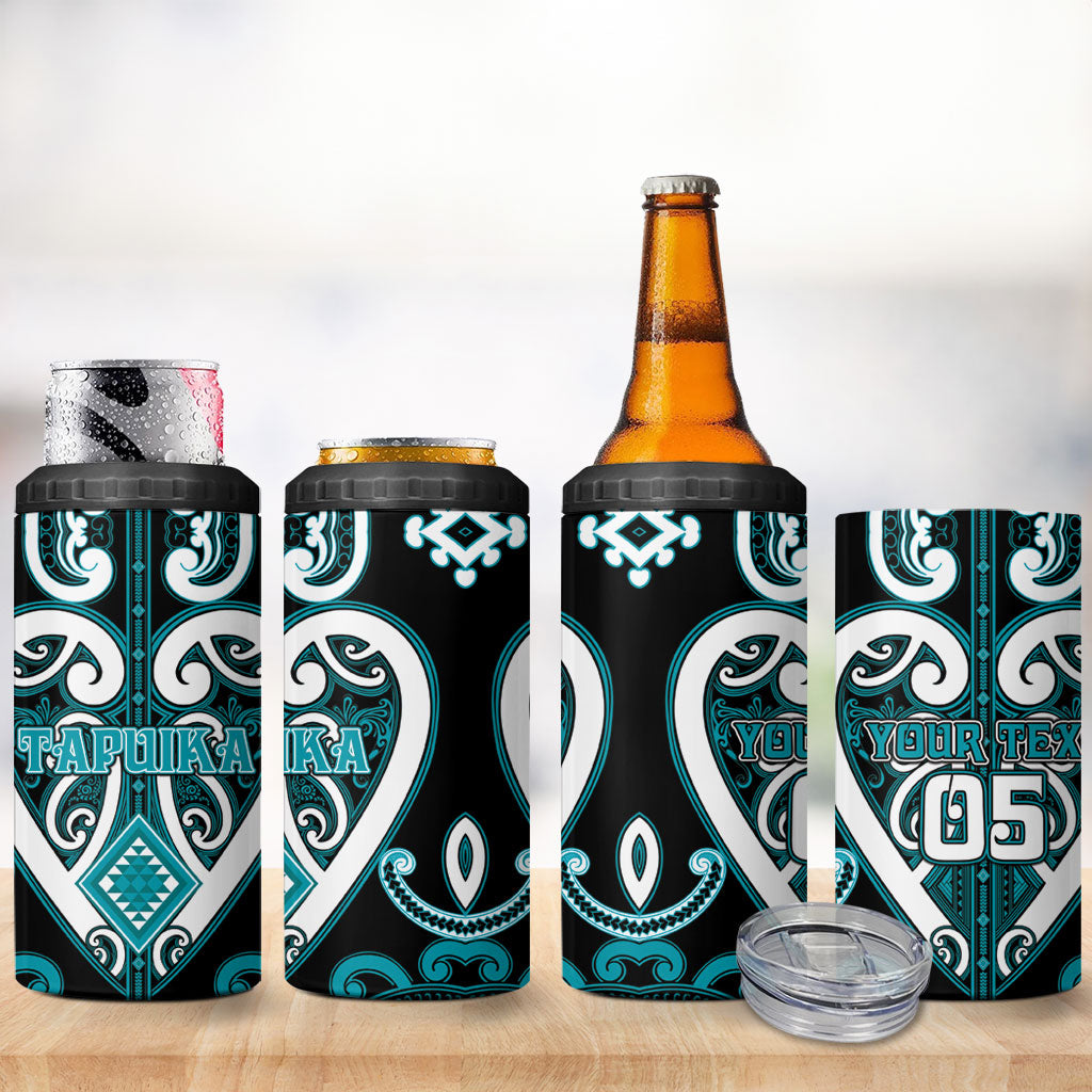 Custom Aotearoa Tapuika 4 in 1 Can Cooler Tumbler Maori Tribal Pattern LT05 - Polynesian Pride