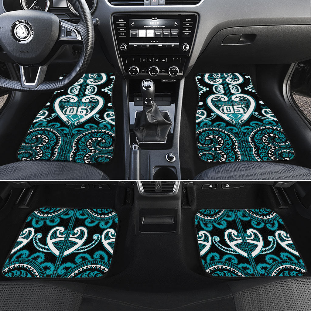 Custom Aotearoa Tapuika Car Mats Maori Tribal Pattern LT05 Set 4pcs Teal - Polynesian Pride