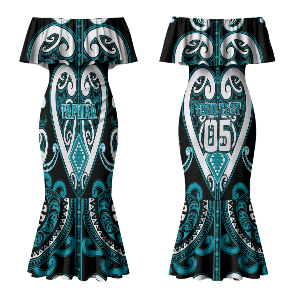 Custom Aotearoa Tapuika Couples Matching Mermaid Dress and Long Sleeve Button Shirt Maori Tribal Pattern LT05 - Polynesian Pride