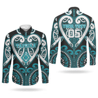 Custom Aotearoa Tapuika Couples Matching Off Shoulder Short Dress and Long Sleeve Button Shirt Maori Tribal Pattern LT05 - Polynesian Pride