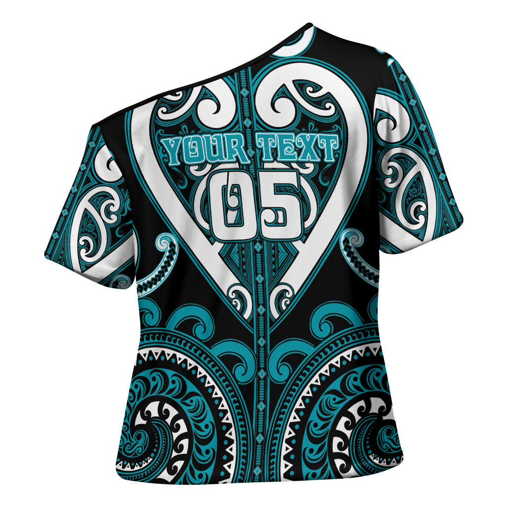 Custom Aotearoa Tapuika Cross Shoulder Shirt Maori Tribal Pattern LT05 - Polynesian Pride