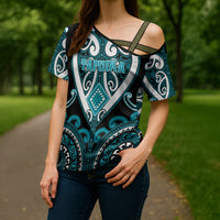 Custom Aotearoa Tapuika Cross Shoulder Shirt Maori Tribal Pattern LT05 - Polynesian Pride