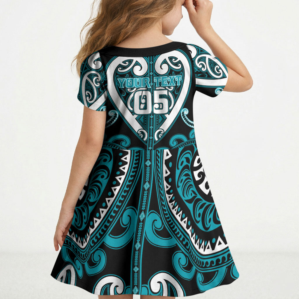 Custom Aotearoa Tapuika Kid Short Sleeve Dress Maori Tribal Pattern LT05 - Polynesian Pride