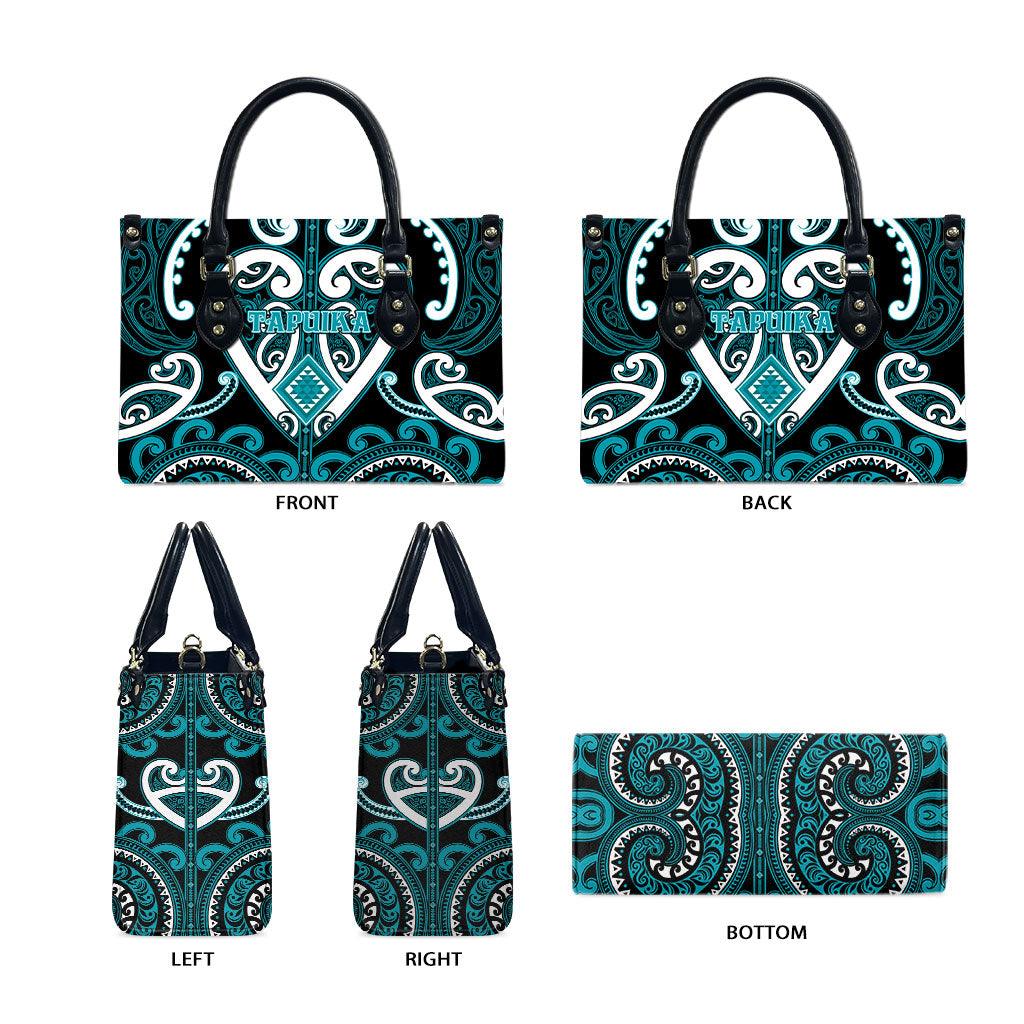 Aotearoa Tapuika Leather Bag Maori Tribal Pattern LT05 - Polynesian Pride