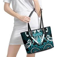 Aotearoa Tapuika Leather Tote Bag Maori Tribal Pattern LT05 - Polynesian Pride