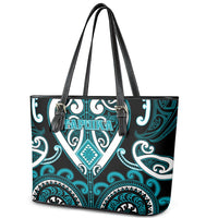 Aotearoa Tapuika Leather Tote Bag Maori Tribal Pattern LT05 - Polynesian Pride