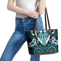 Aotearoa Tapuika Leather Tote Bag Maori Tribal Pattern LT05 - Polynesian Pride
