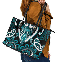 Aotearoa Tapuika Leather Tote Bag Maori Tribal Pattern LT05 - Polynesian Pride