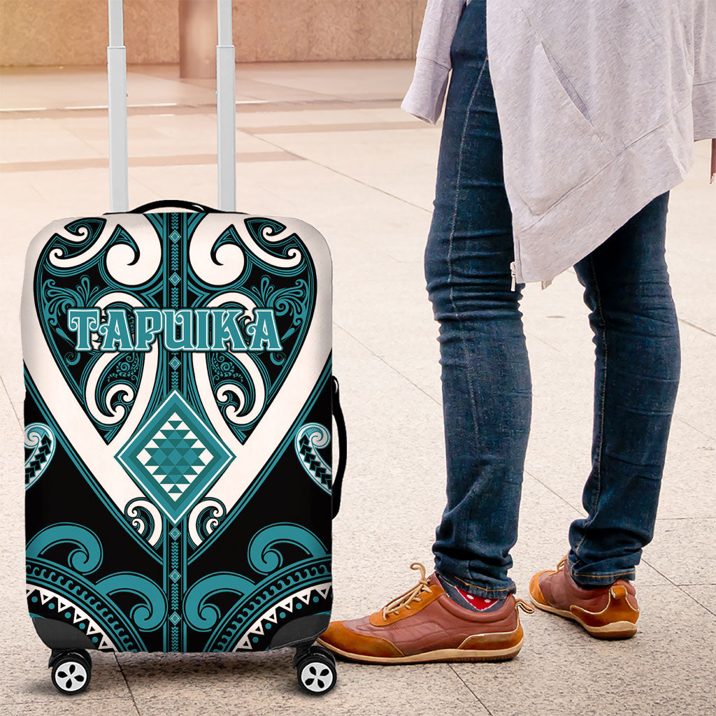 Aotearoa Tapuika Luggage Cover Maori Tribal Pattern LT05 Teal - Polynesian Pride
